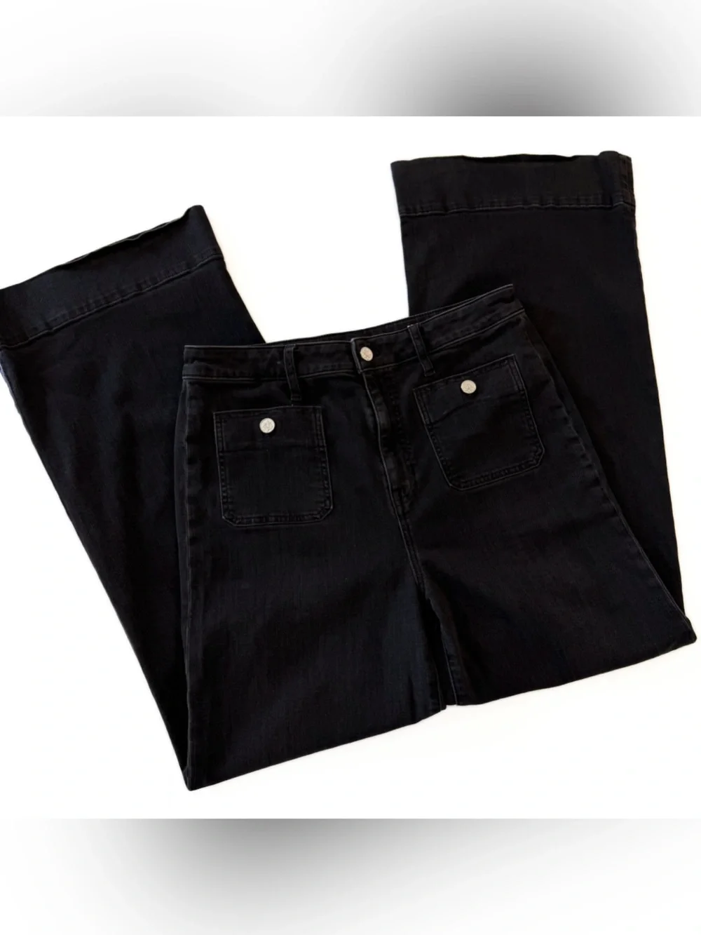 J. Crew Jeans Womens 30 ‘96 Denim Trouser Sailor Pockets Stretch Black - Picture 3 of 7